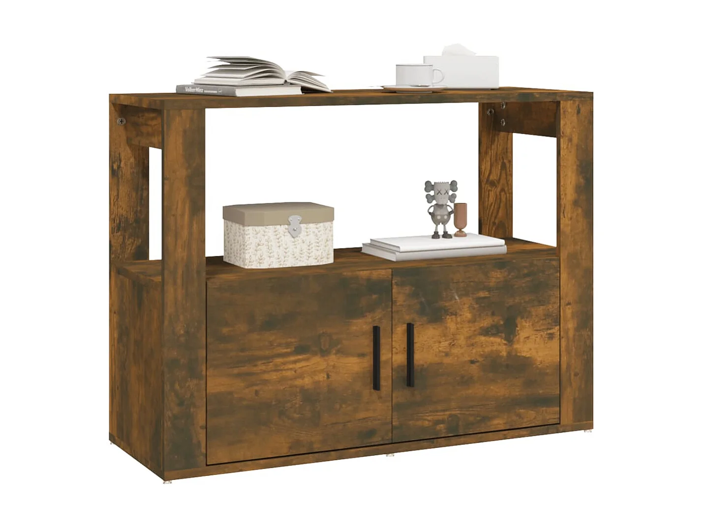 Sideboard Anrichte Räuchereiche 80x30x60 cm Holzwerkstoff -RM97550