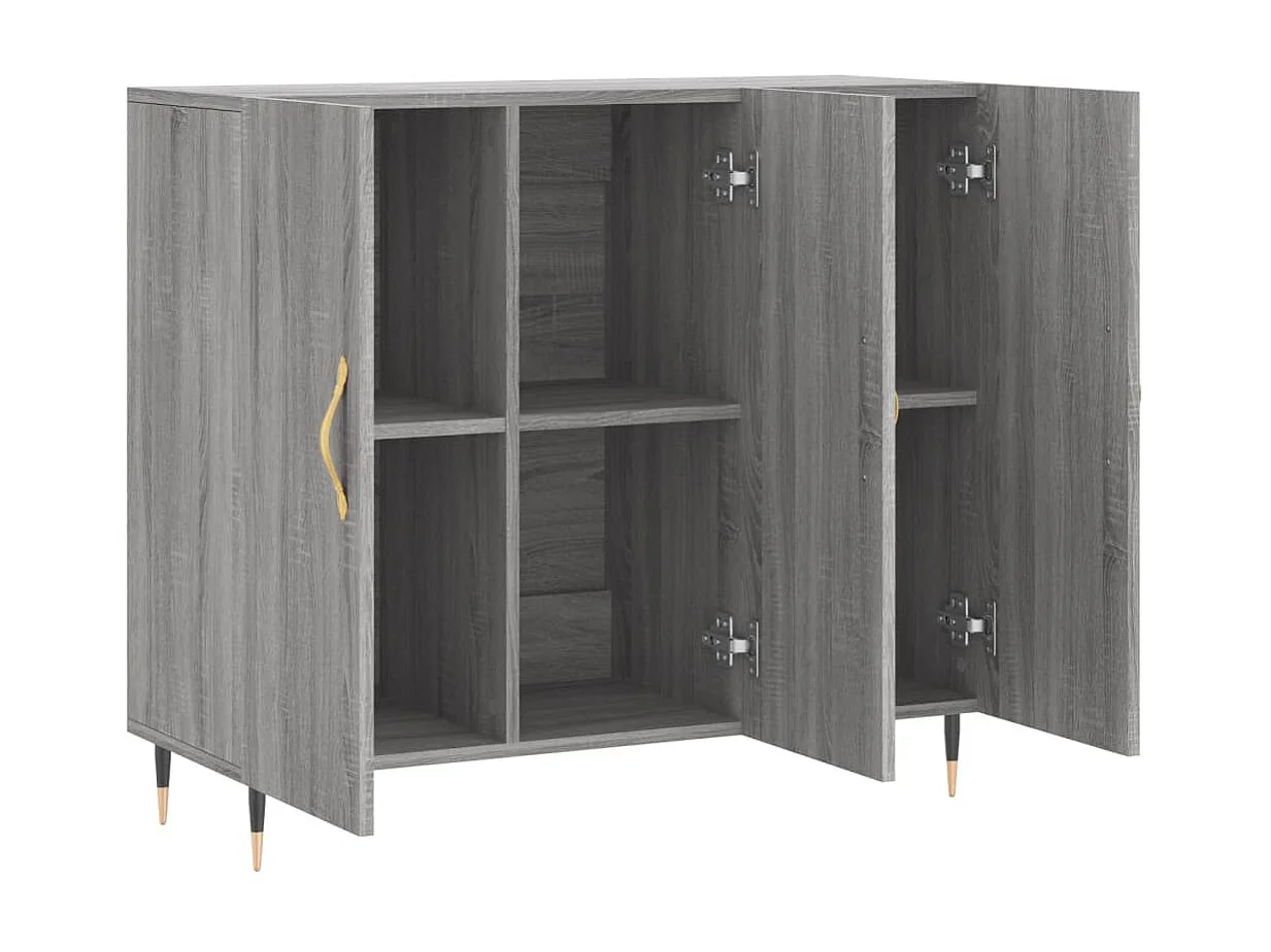 Sideboard Lowboard - Grau Sonoma 90x34x80 cm Holzwerkstoff -RM68627