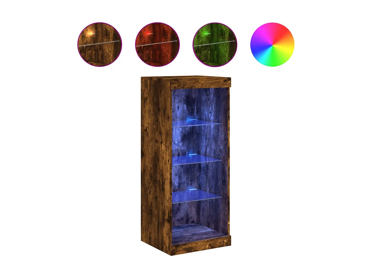 Sideboard mit LED-Leuchten Anrichte Räuchereiche 41x37x100 cm -RM85038