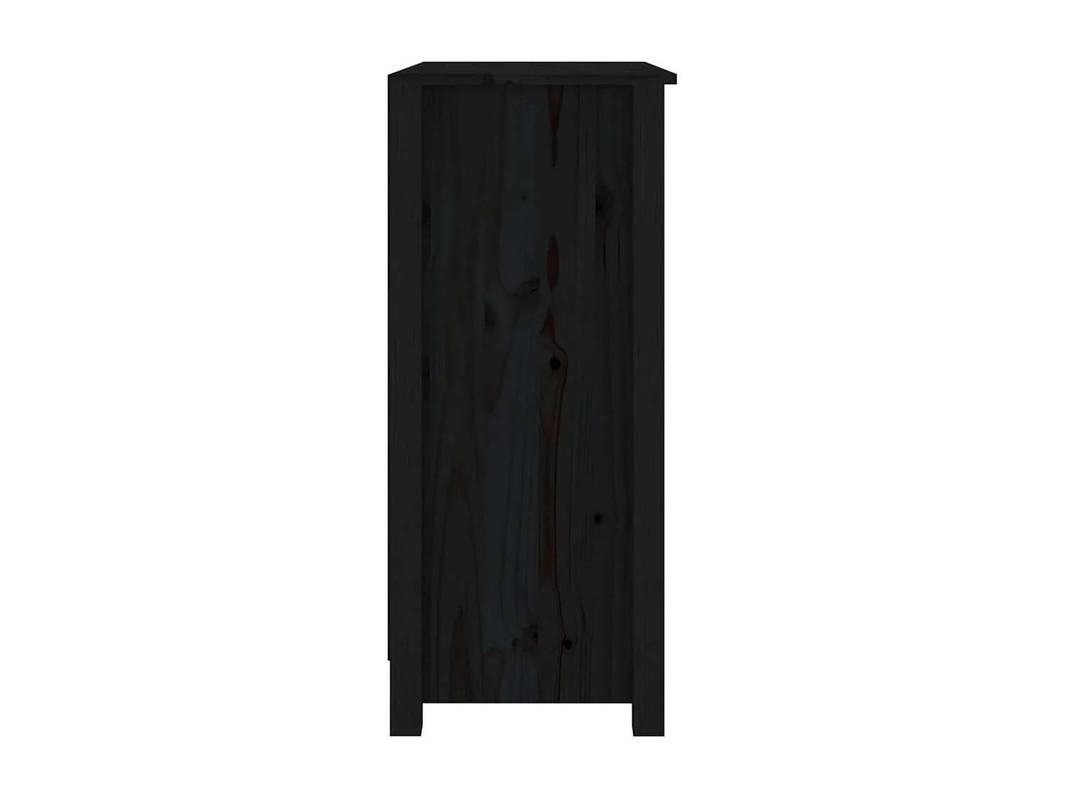 Sideboard Schwarz Anrichte 70x35x80 cm Massivholz Kiefer -RM23454