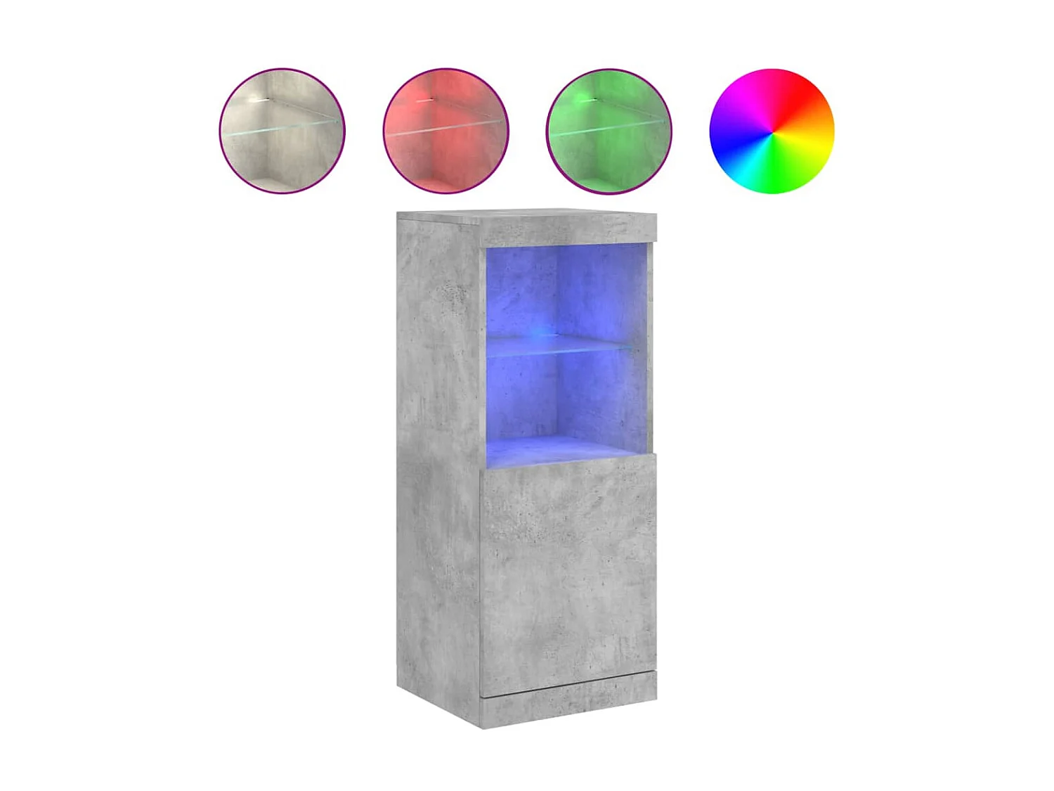 Sideboard mit LED-Leuchten - Anrichte Betongrau 41x37x100 cm -RM14927