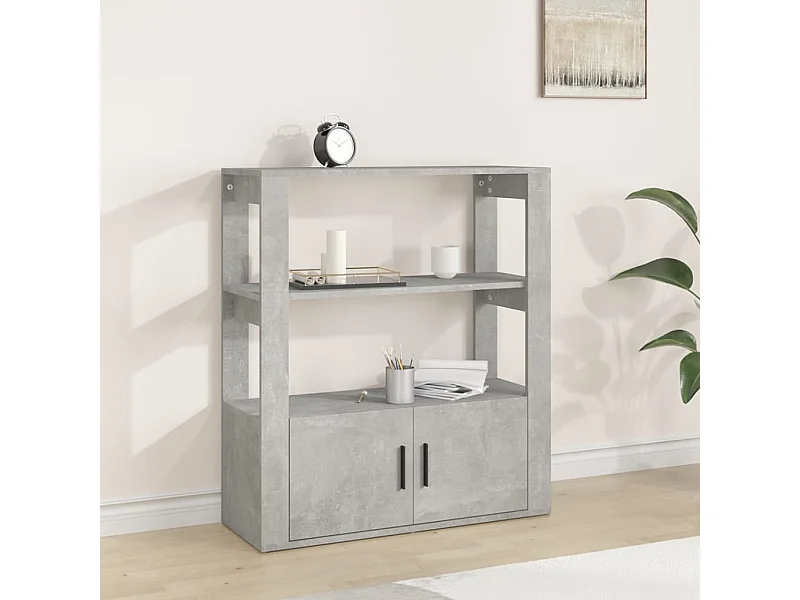 Sideboard Lowboard - Betongrau 80x30x90 cm Holzwerkstoff -RM63693