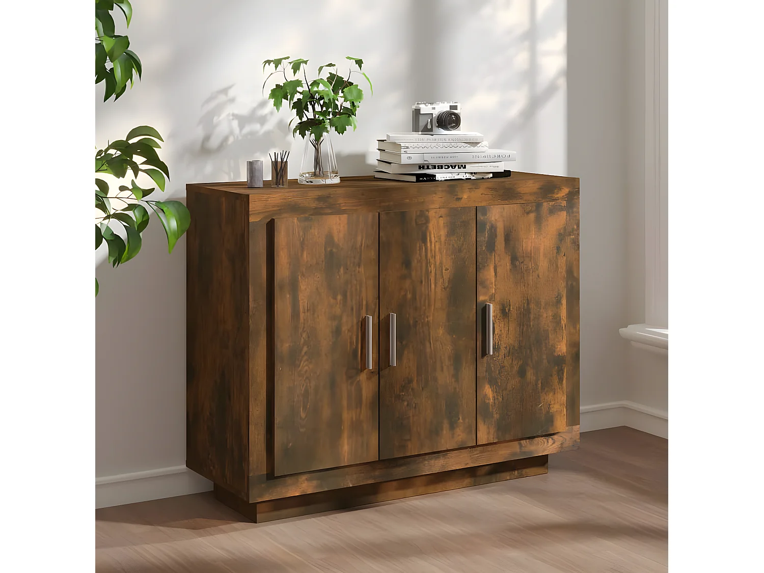 Sideboard Anrichte Räuchereiche 92x35x75 cm Holzwerkstoff -RM96630
