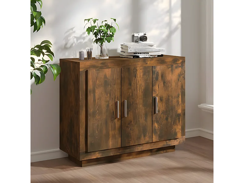 Sideboard Anrichte Räuchereiche 92x35x75 cm Holzwerkstoff -RM96630