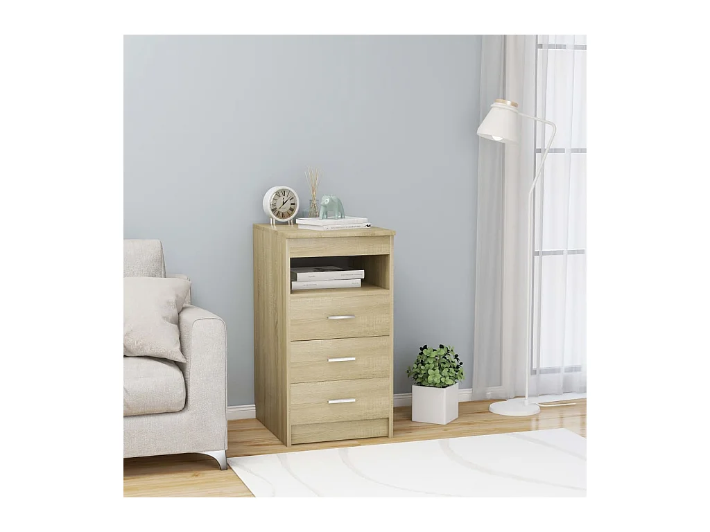Sideboard mit Schubladen Anrichte Sonoma-Eiche 40x50x76 cm Holzwerkstoff -RM12724