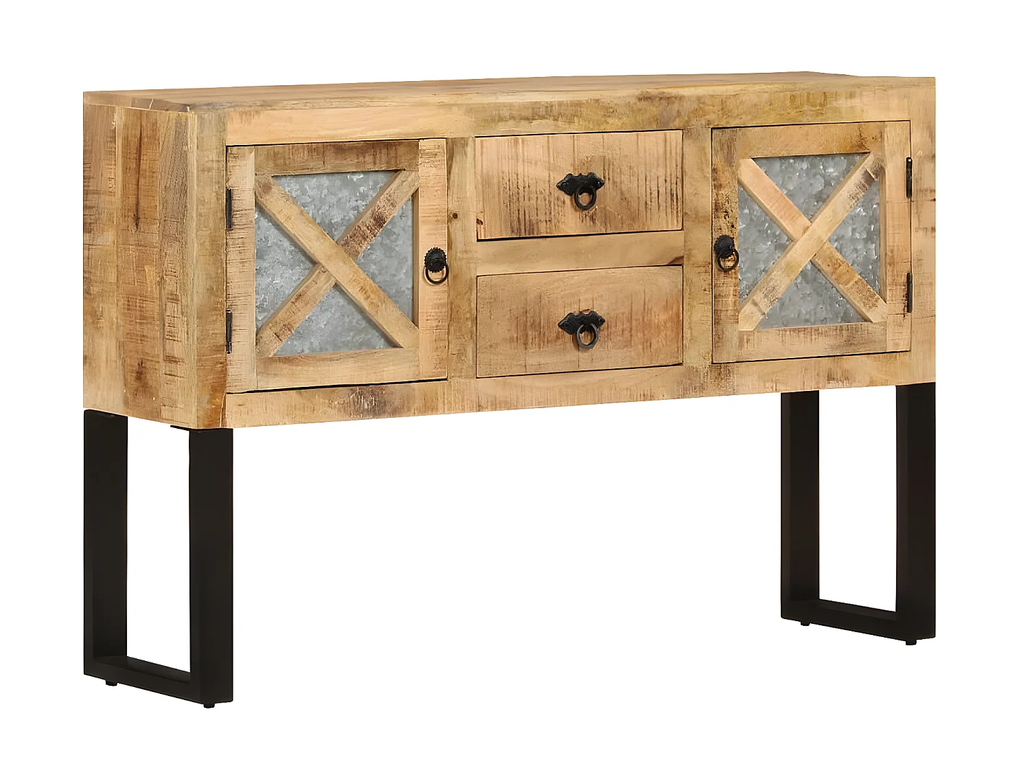 Sideboard Anrichte - 110x30x74 cm Raues Mangoholz -RM25792