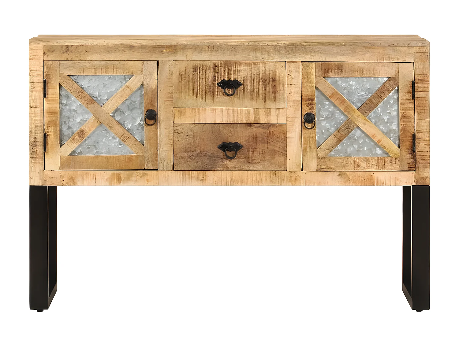 Sideboard Anrichte - 110x30x74 cm Raues Mangoholz -RM25792