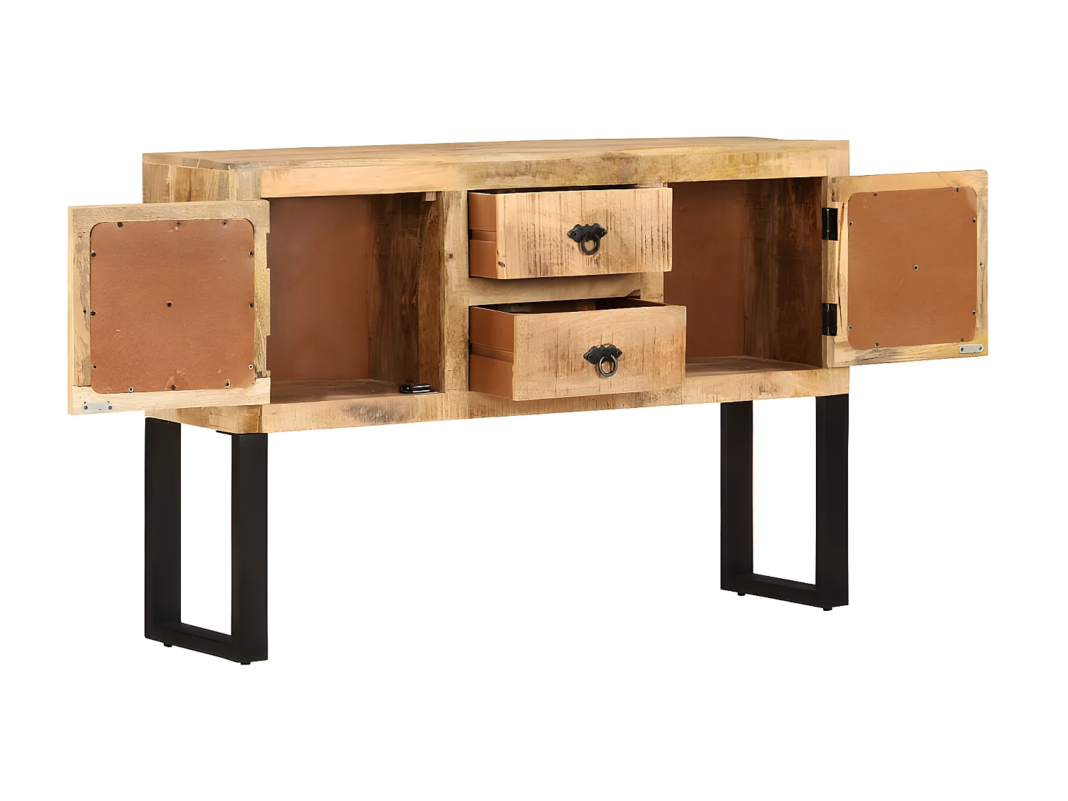 Sideboard Anrichte - 110x30x74 cm Raues Mangoholz -RM25792