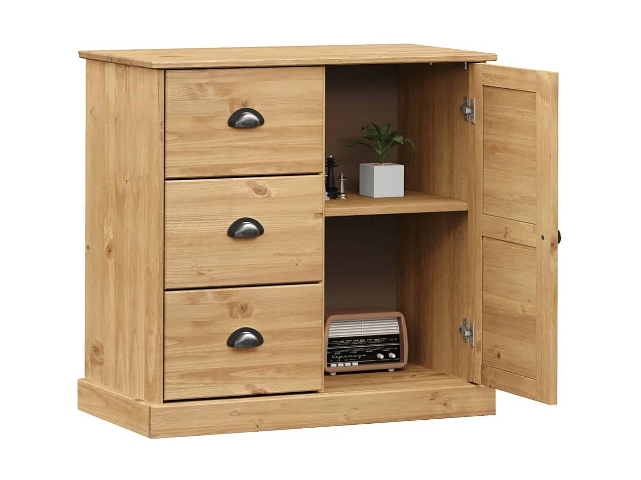 Sideboard mit Schubladen Anrichte VIGO 78x40x75 cm Massivholz Kiefer -RM57824