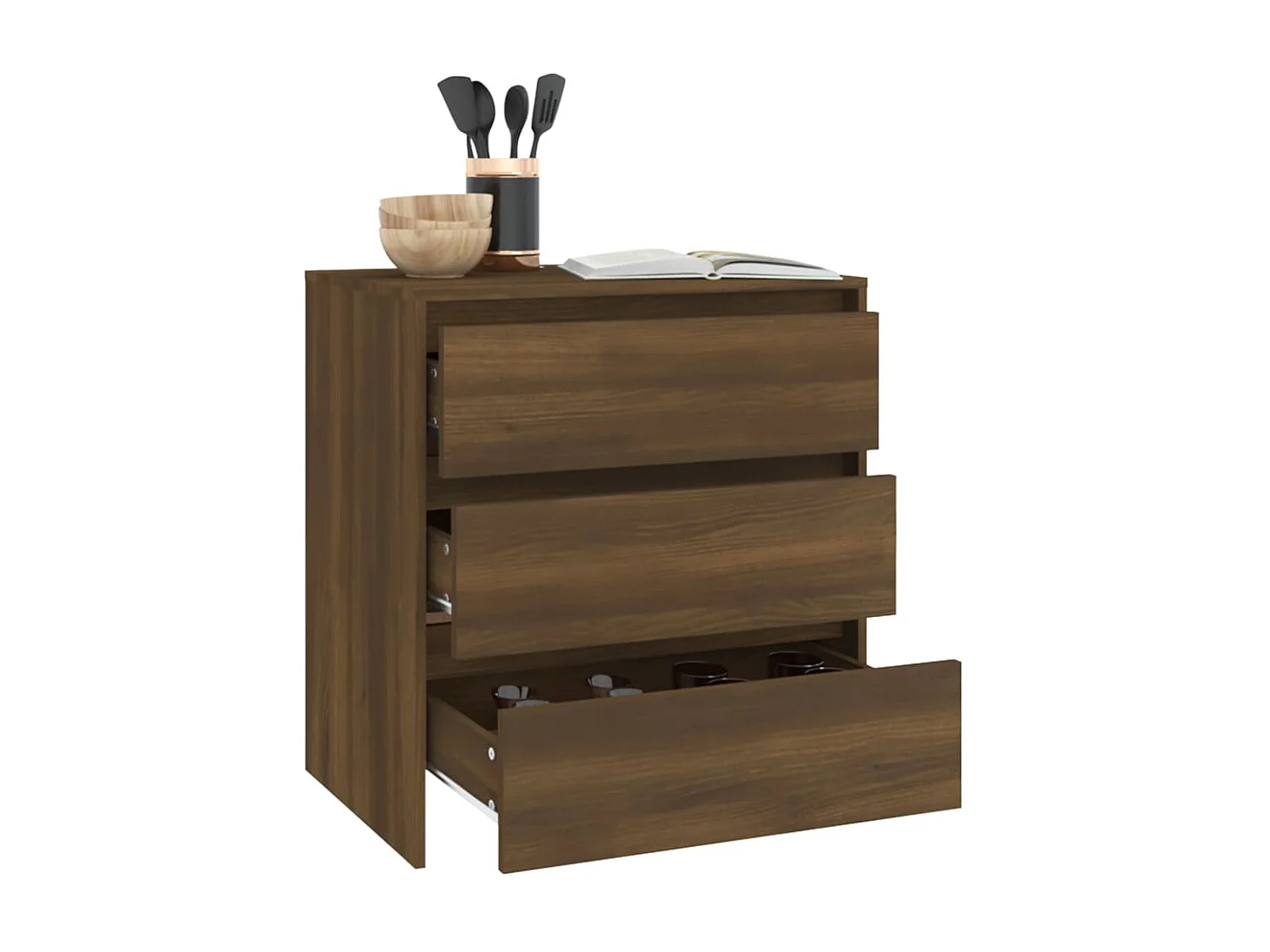 Sideboard Lowboard - Braun Eichen-Optik 70x41x75 cm Holzwerkstoff -RM27061