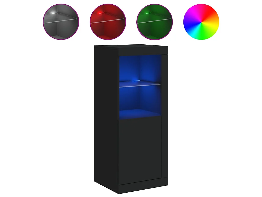 Sideboard mit LED-Leuchten Anrichte Schwarz 41x37x100 cm -RM31189