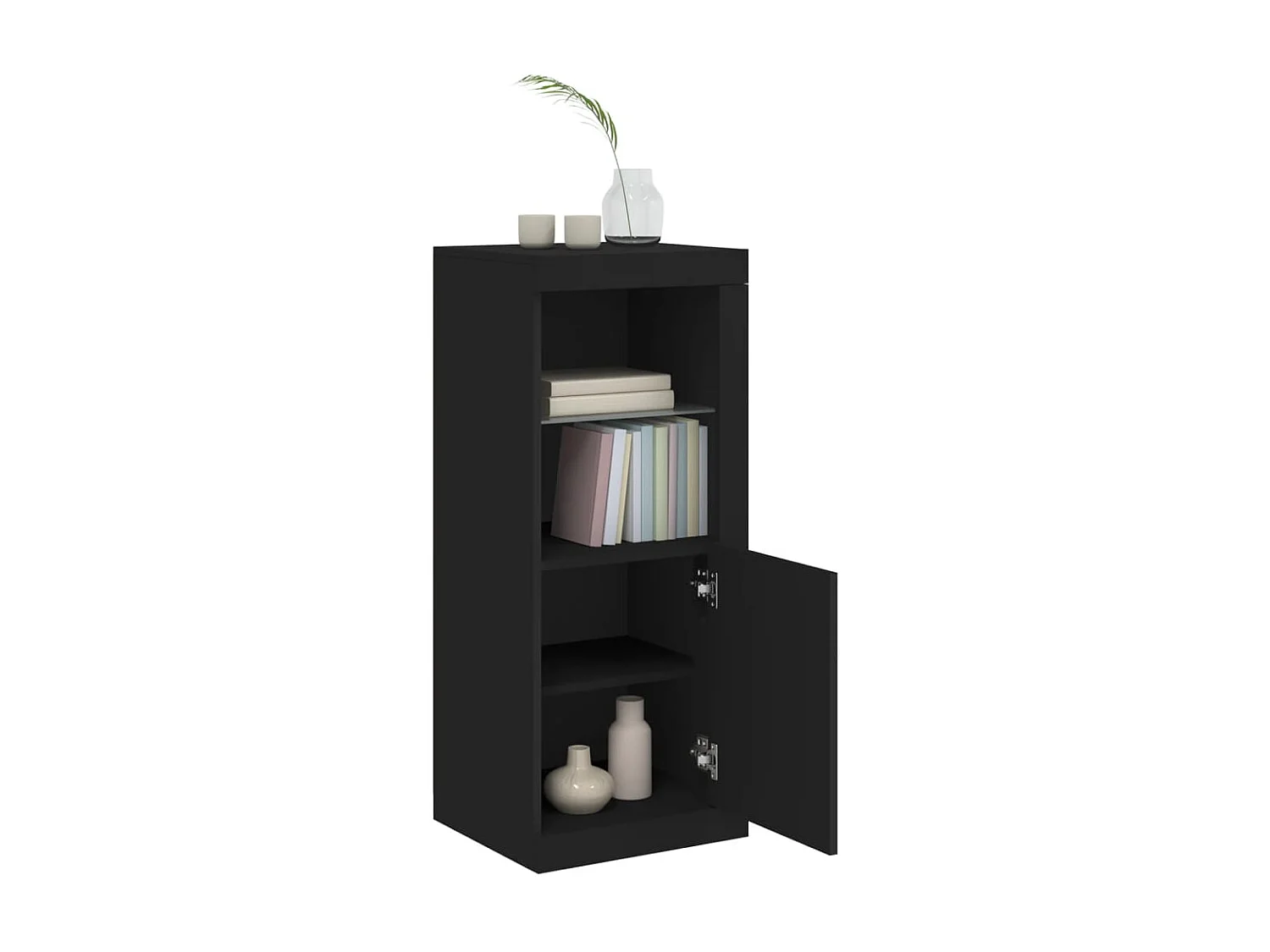 Sideboard mit LED-Leuchten Anrichte Schwarz 41x37x100 cm -RM31189