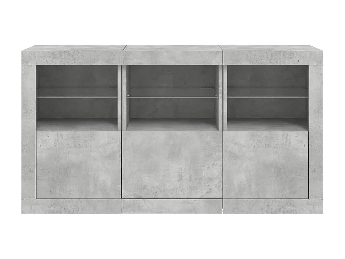 Sideboard mit LED-Leuchten - Anrichte Betongrau 123x37x67 cm -RM50638