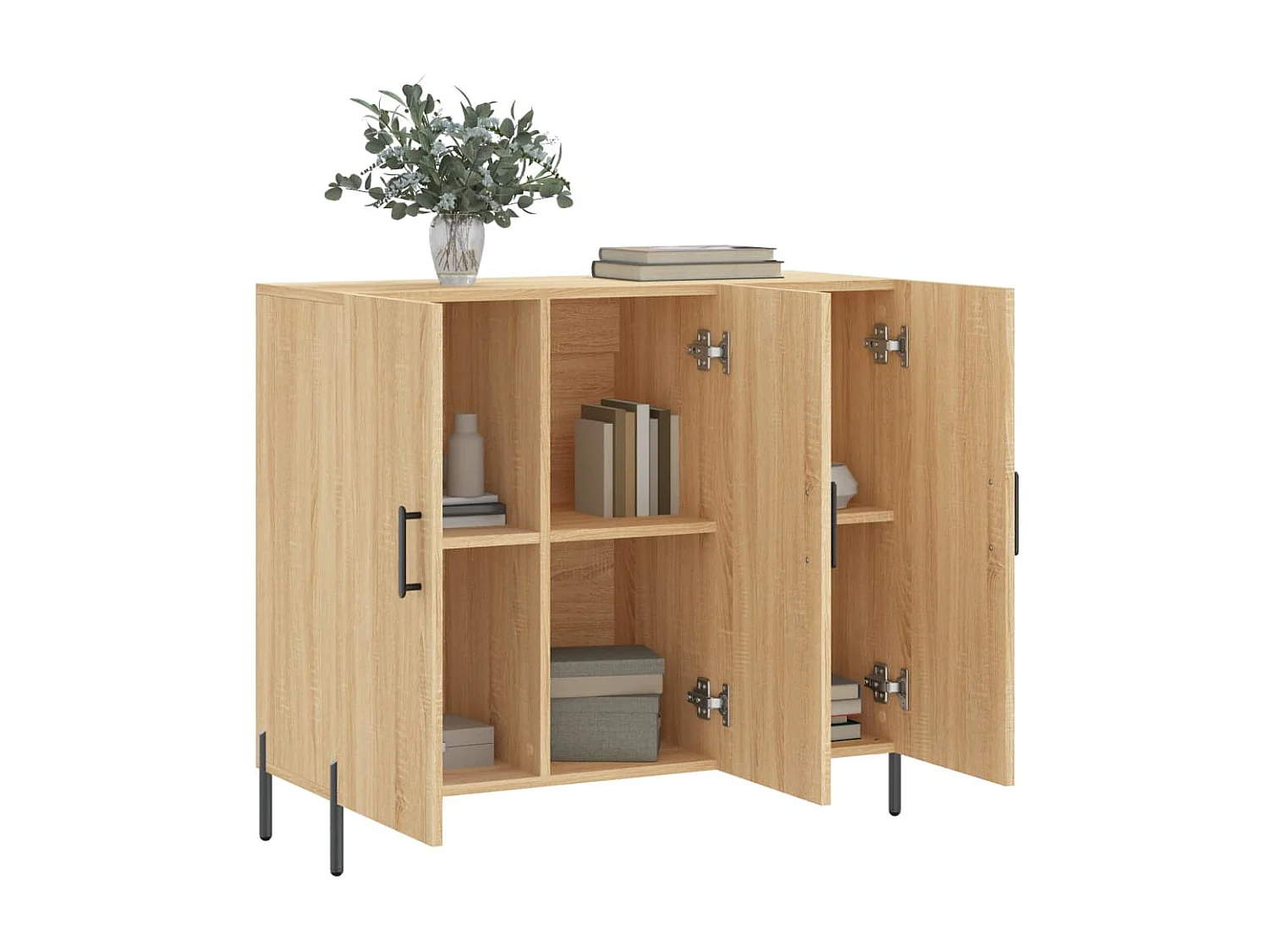 Sideboard Anrichte Sonoma-Eiche 90x34x80 cm Holzwerkstoff -RM38948