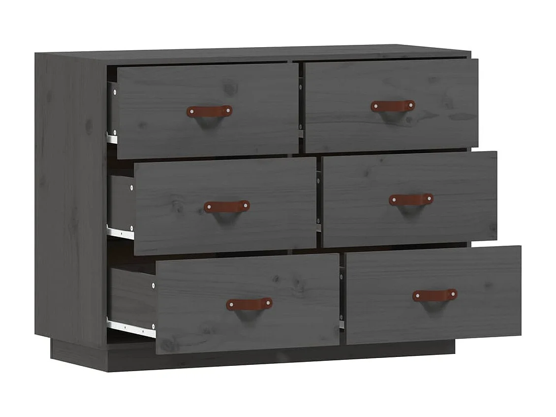 Sideboard Grau - Lowboard 100x40x75 cm Massivholz Kiefer -RM47224