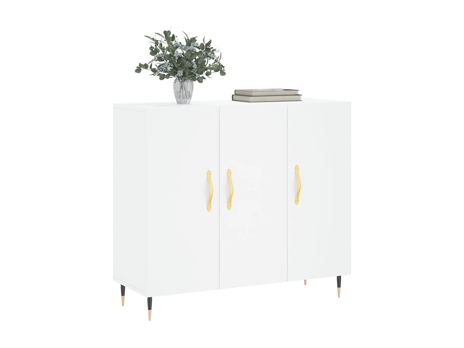 Sideboard Weiß Anrichte 90x34x80 cm Holzwerkstoff -RM29899