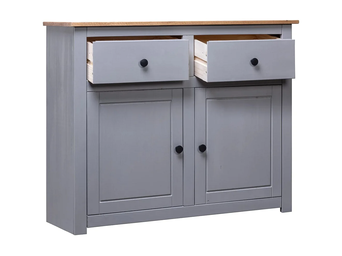 Sideboard Grau - Lowboard 93x40x80 cm Kiefernholz Panama -RM10443