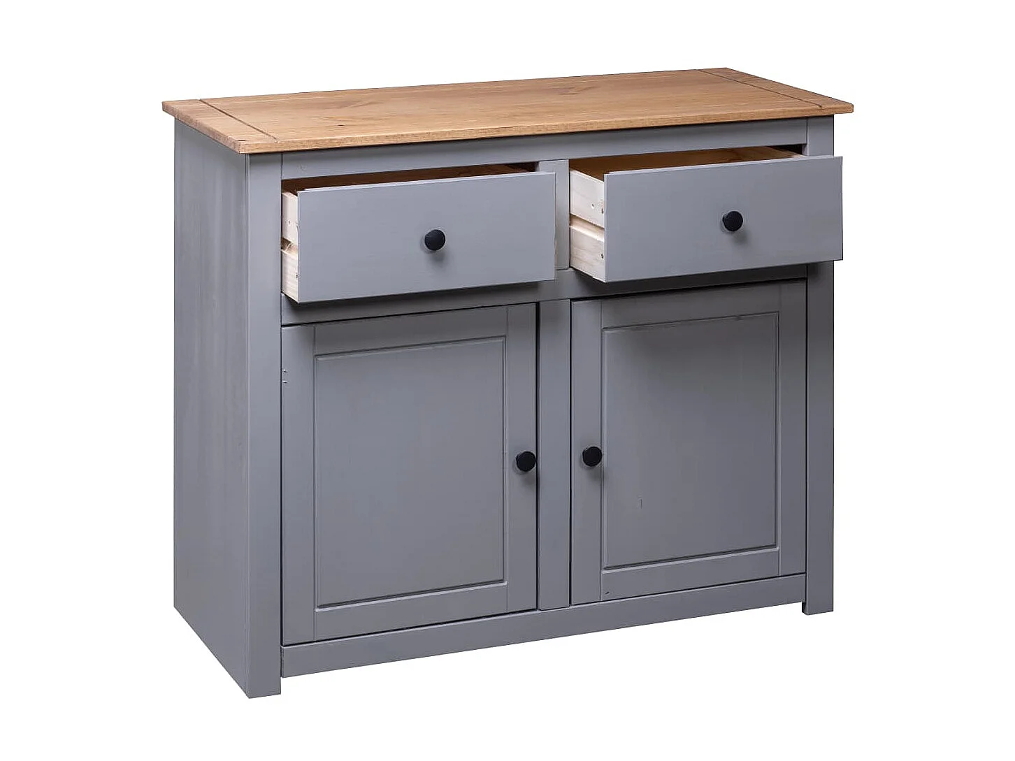 Sideboard Grau - Lowboard 93x40x80 cm Kiefernholz Panama -RM10443
