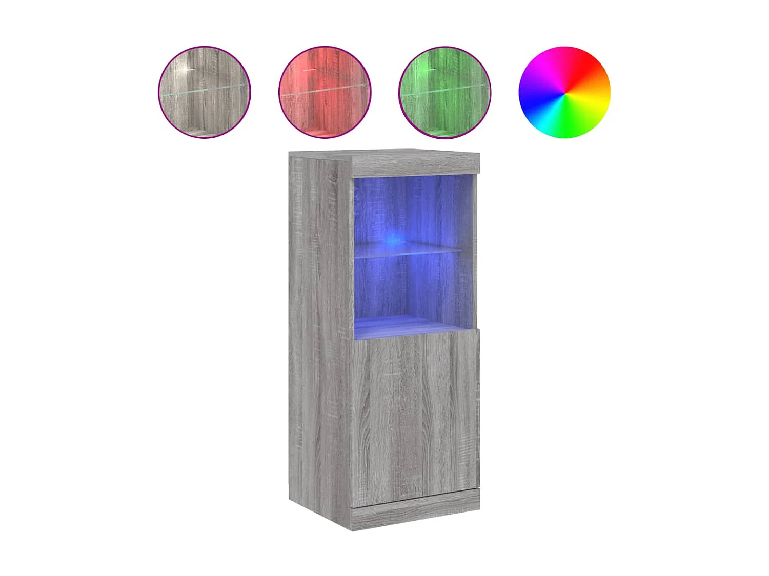 Sideboard Grau Anrichte mit LED-Leuchten Sonoma 41x37x100 cm -RM24000