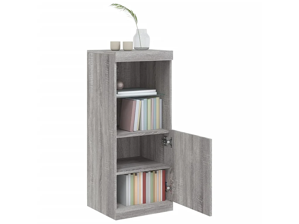 Sideboard Grau Anrichte mit LED-Leuchten Sonoma 41x37x100 cm -RM24000