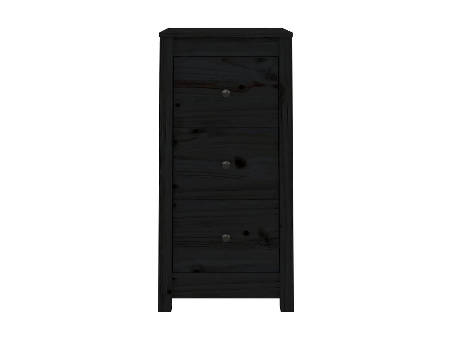 Sideboards Schwarz im 2er-Set Anrichten 40x35x80 cm Massivholz Kiefer -RM65796