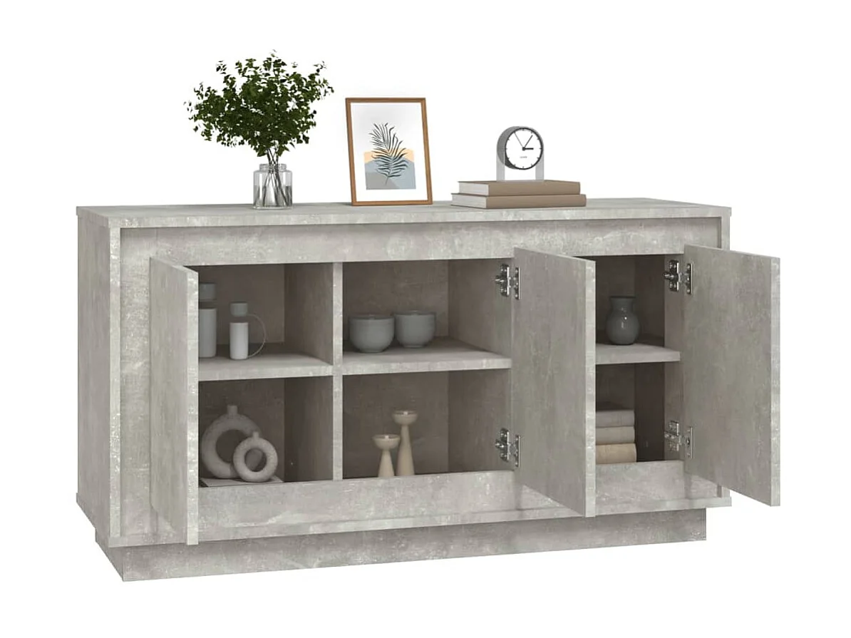 Sideboard Lowboard - Betongrau 102x35x55 cm Holzwerkstoff -RM54517