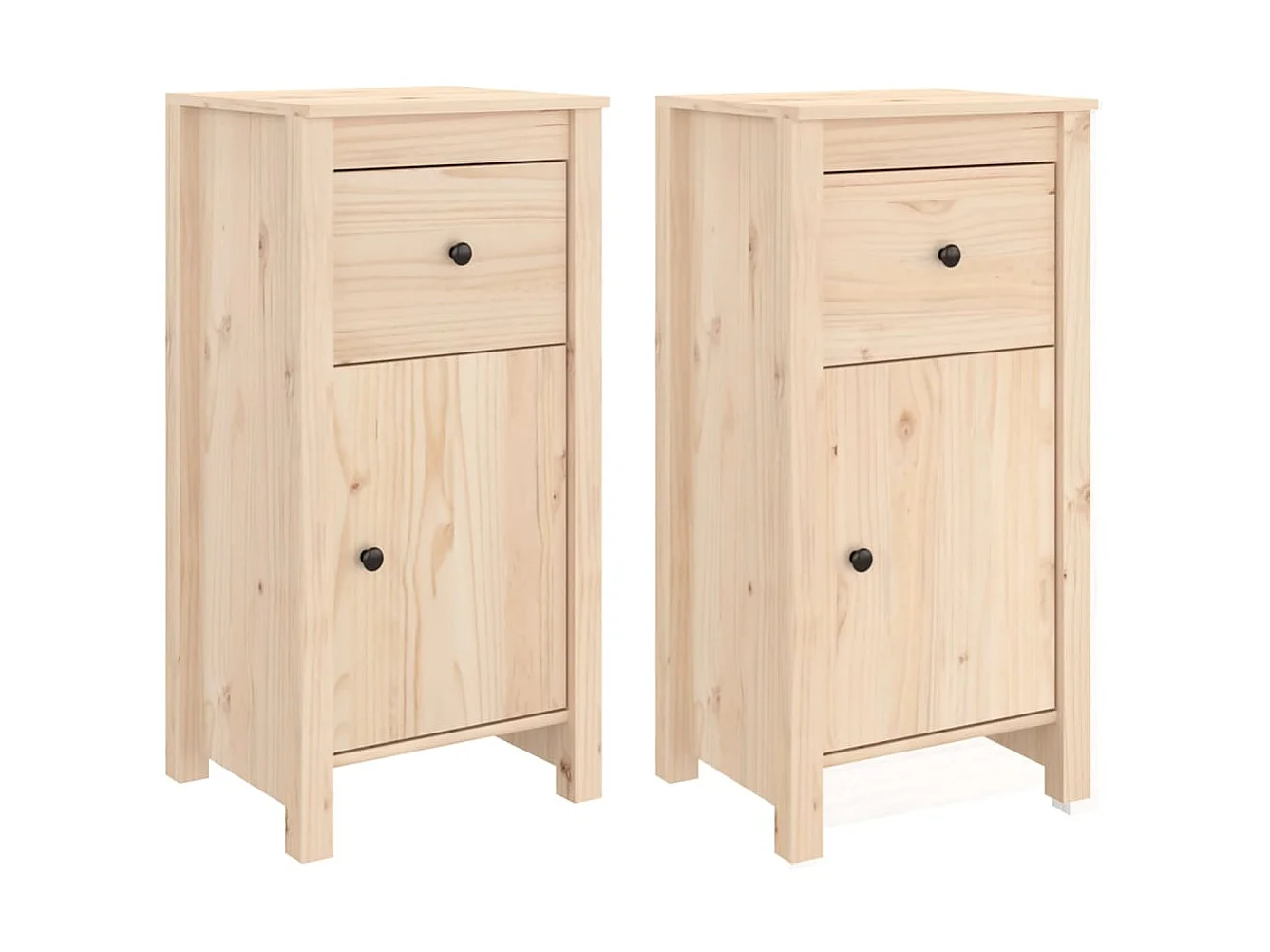 Sideboards im 2er-Set Lowboards 40x35x80 cm Massivholz Kiefer -RM72585