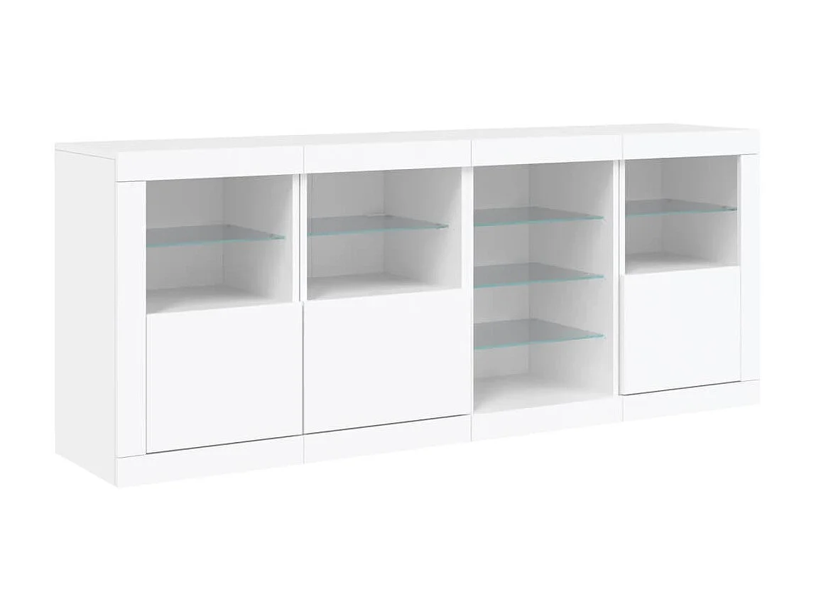 Sideboard mit LED-Leuchten Anrichte Weiß 164x37x67 cm -RM45242
