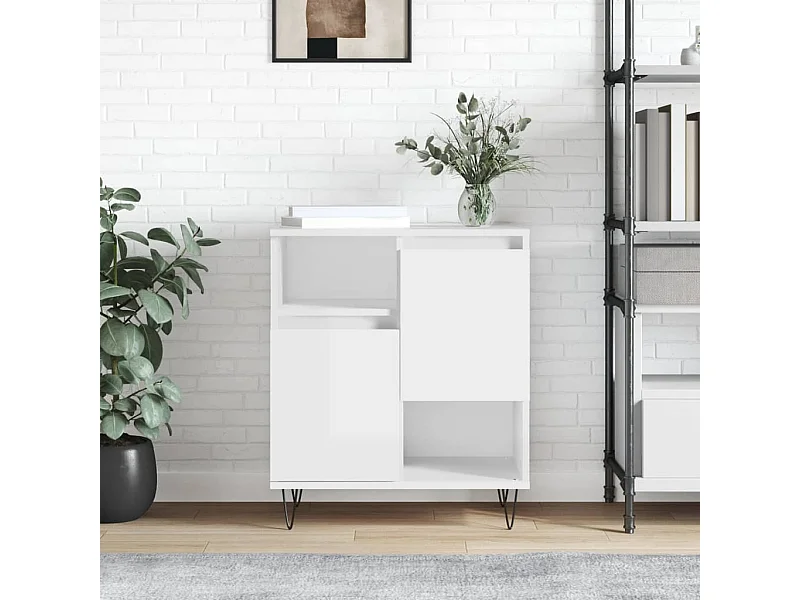 Sideboard Lowboard - Hochglanz-Weiß 60x35x70 cm Holzwerkstoff -RM93706
