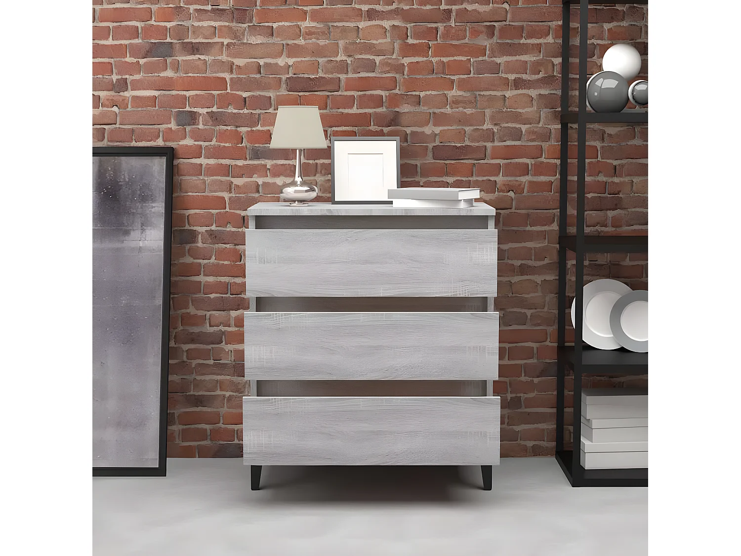 Sideboard Grau Anrichte Sonoma 60x35x69 cm Holzwerkstoff -RM59050