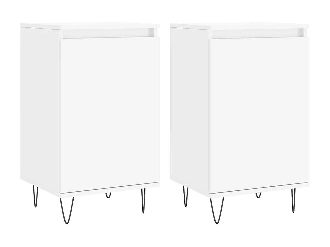 Sideboards im 2er-Set Lowboards Weiß 40x35x70 cm Holzwerkstoff -RM13437