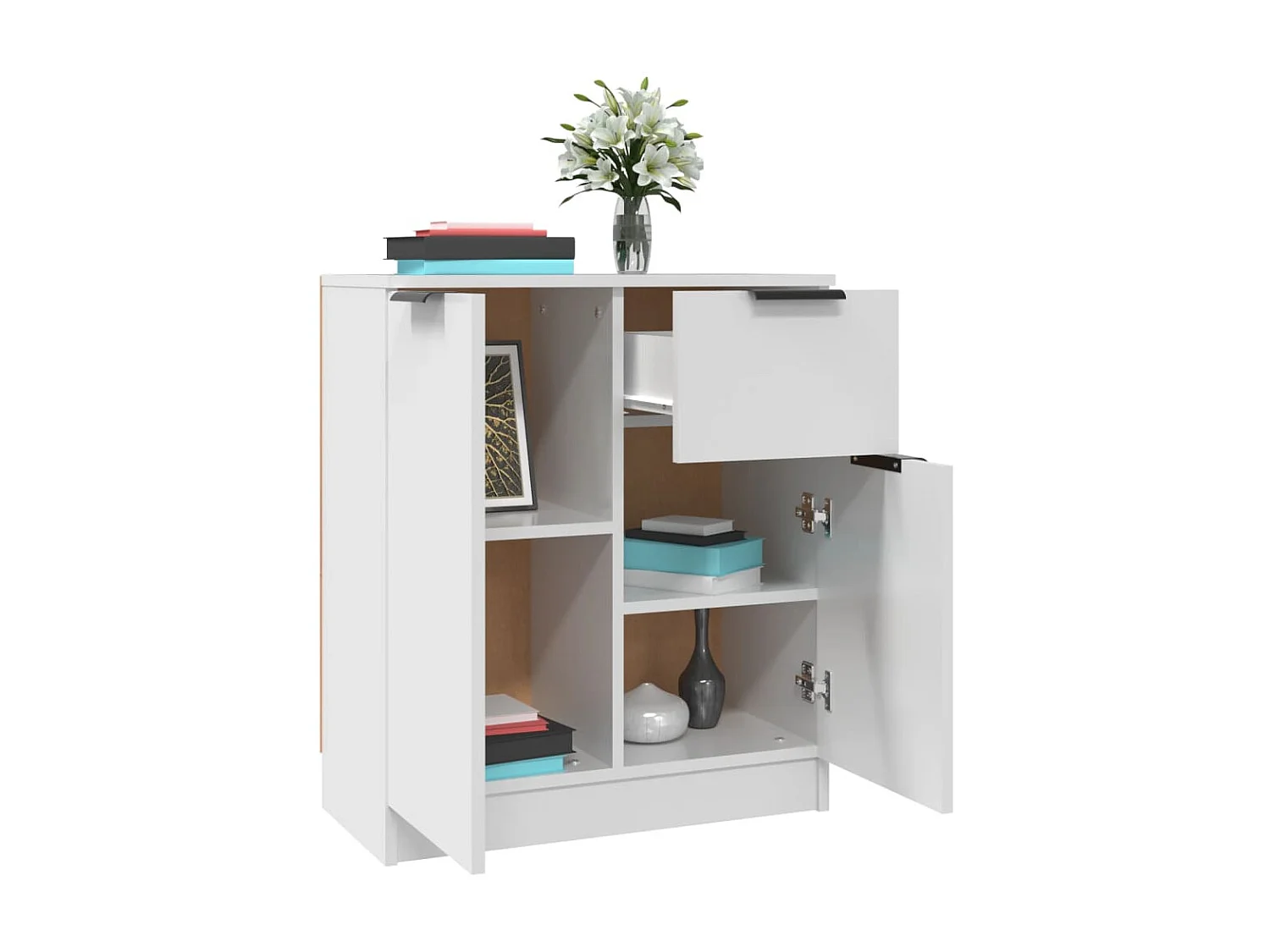 Sideboards im 2er-Set Lowboards Weiß 60x30x70 cm Holzwerkstoff -RM84621