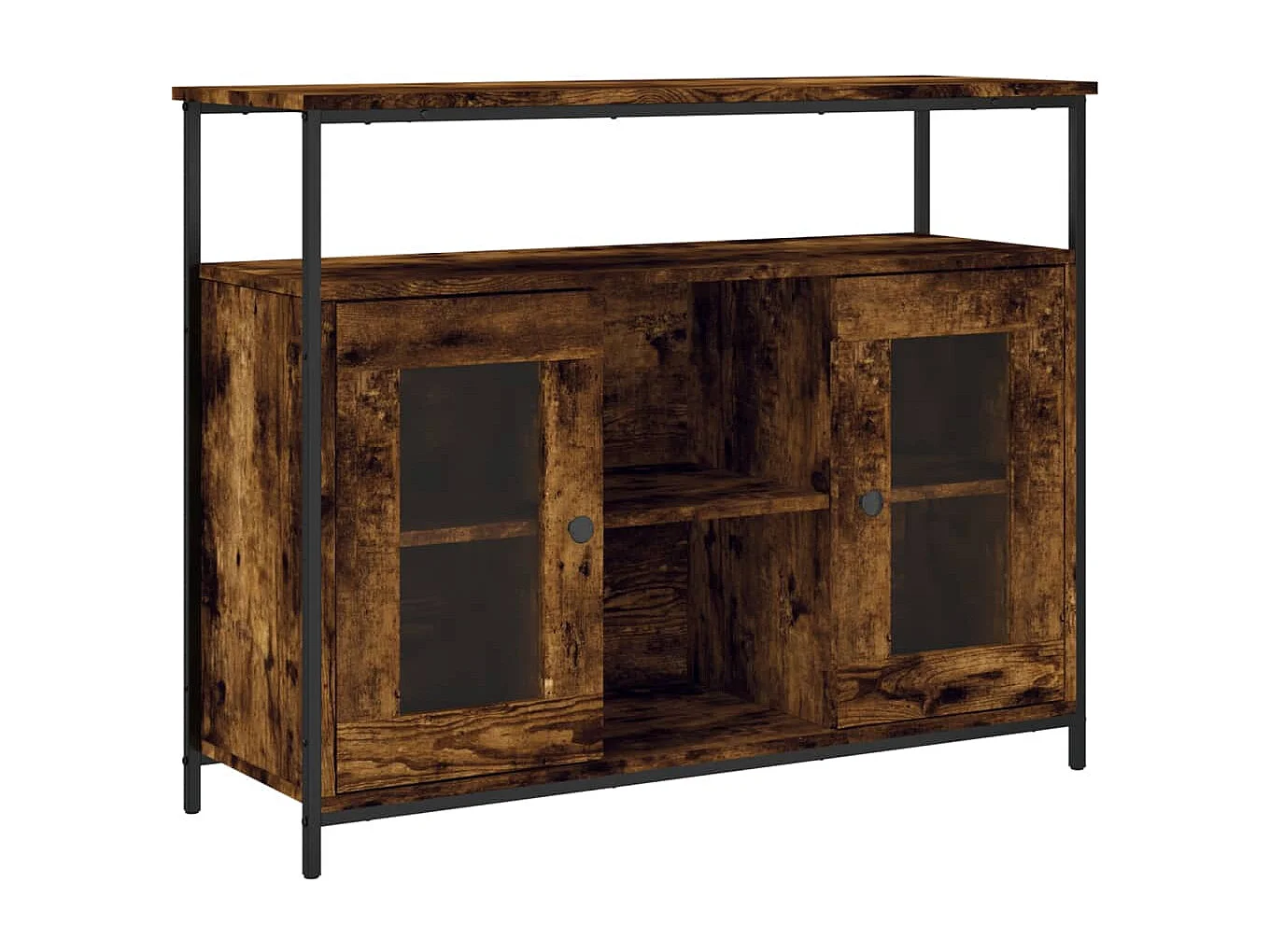 Sideboard Anrichte Räuchereiche 100x35x80 cm Holzwerkstoff -RM46521