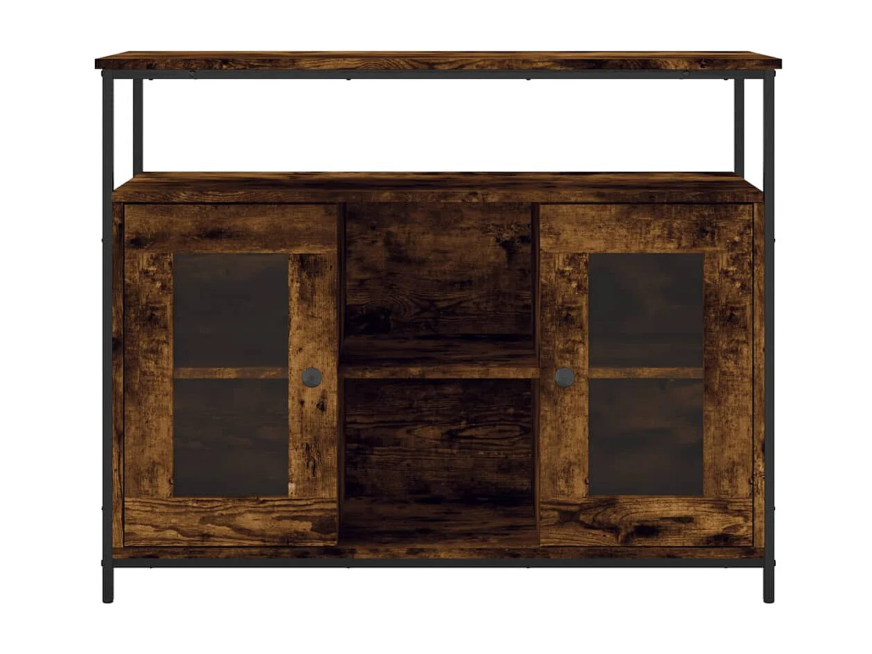 Sideboard Anrichte Räuchereiche 100x35x80 cm Holzwerkstoff -RM46521