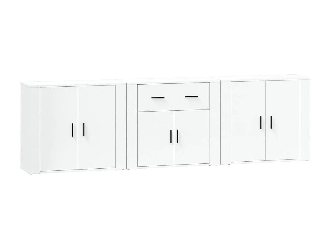 Sideboards im 3er-Set Lowboards Weiß Holzwerkstoff -RM21699