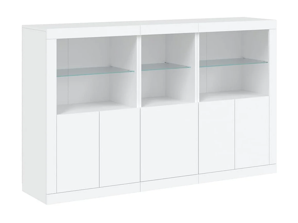 Sideboard mit LED-Leuchten Anrichte Weiß 162x37x100 cm -RM64827