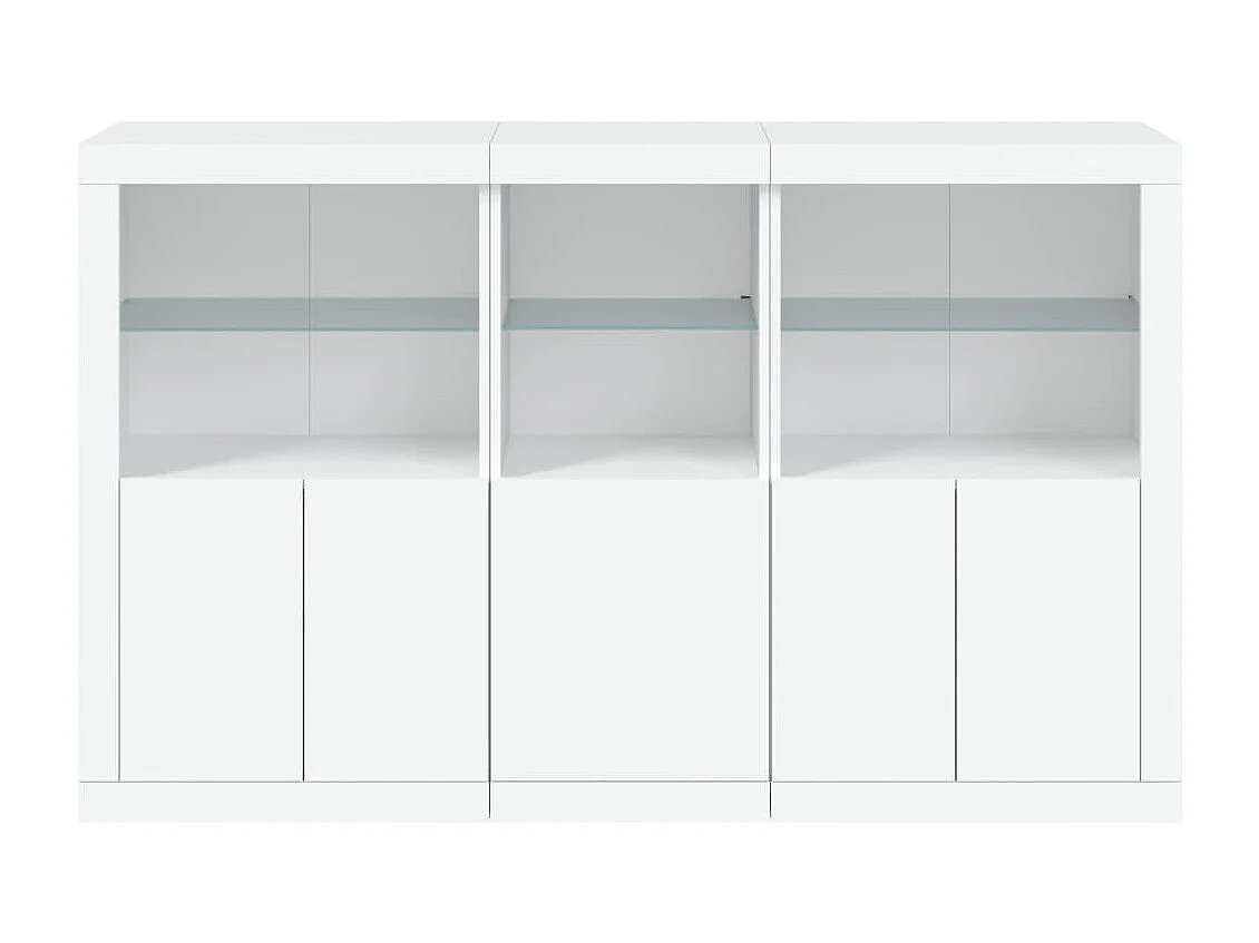 Sideboard mit LED-Leuchten Anrichte Weiß 162x37x100 cm -RM64827