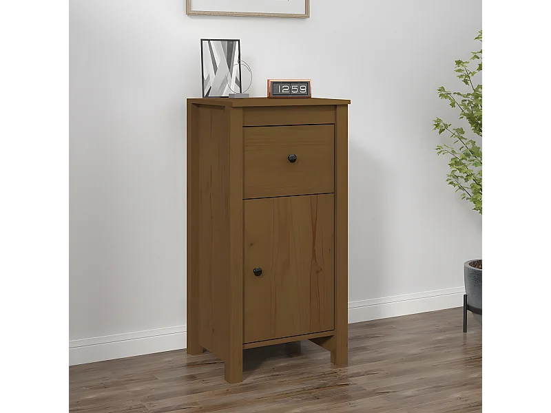 Sideboard Lowboard - Honigbraun 40x35x80 cm Massivholz Kiefer -RM36127