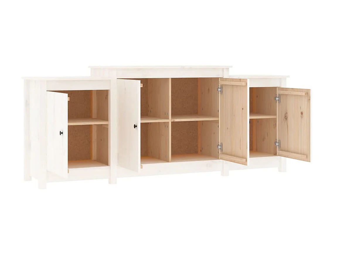 Sideboard Weiß Anrichte 164x37x68 cm Massivholz Kiefer -RM87882