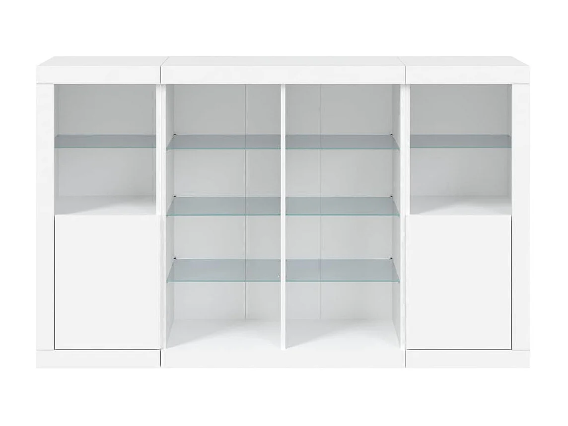 Sideboards mit LED-Leuchten im 3er-Set Anrichten Weiß Holzwerkstoff -RM93225