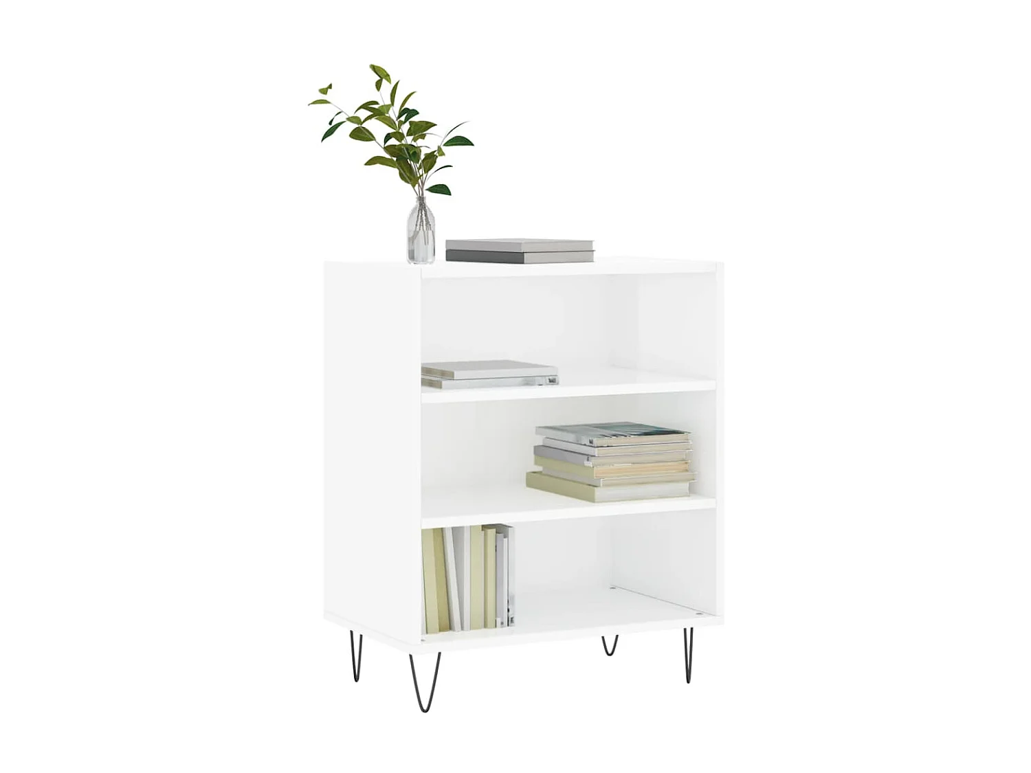 Sideboard Lowboard - Hochglanz-Weiß 57x35x70 cm Holzwerkstoff -RM26374