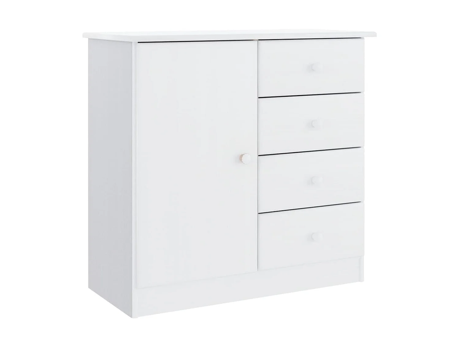 Sideboard Lowboard - ALTA Weiß 77x35x73 cm Massivholz Kiefer -RM79816