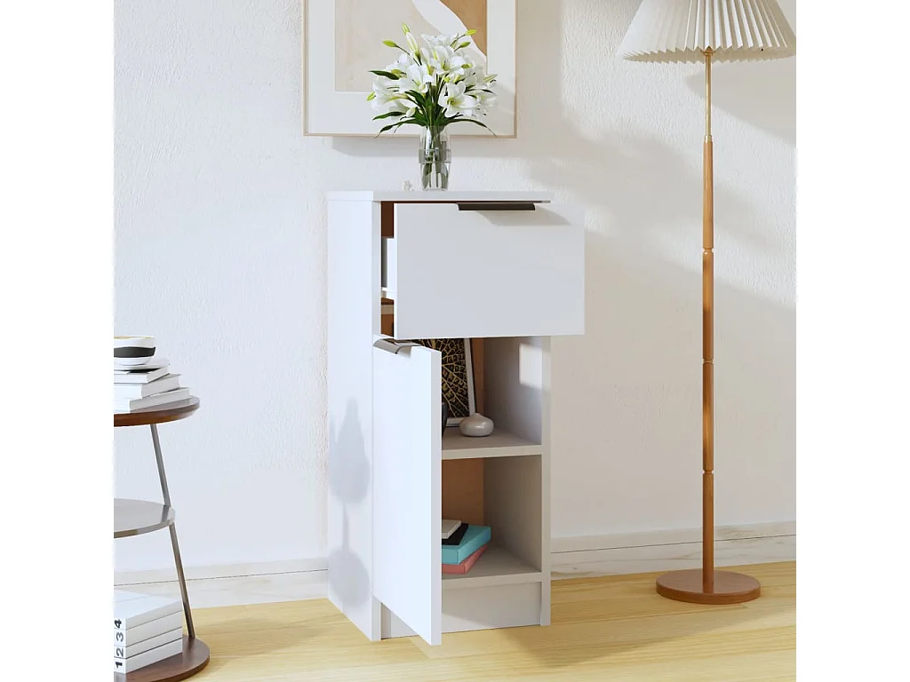 Sideboard Weiß Anrichte 30x30x70 cm Holzwerkstoff -RM31380