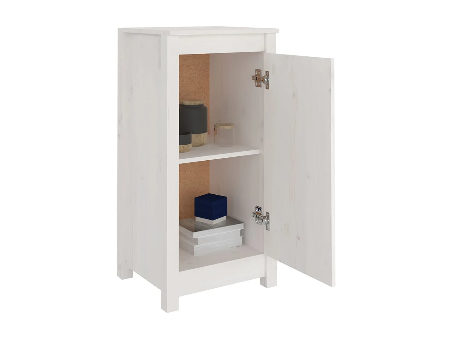 Sideboards im 2er-Set Lowboards Weiß 40x35x80 cm Massivholz Kiefer -RM61789