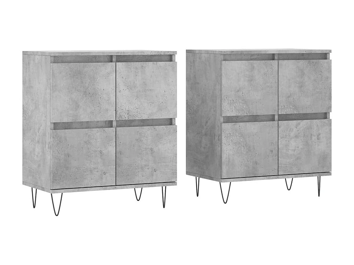Sideboards im 2er-Set Lowboards Betongrau Holzwerkstoff -RM93483
