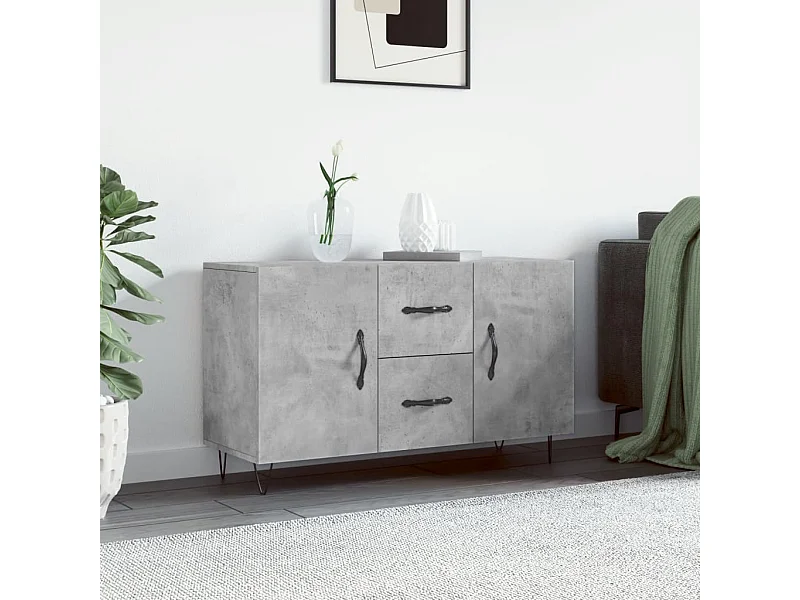 Sideboard Lowboard - Betongrau 100x36x60 cm Holzwerkstoff -RM56153
