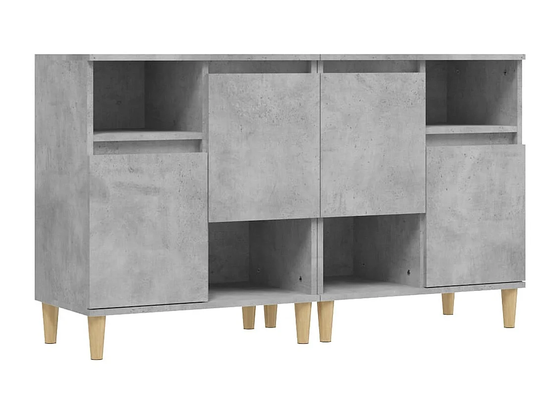 Sideboards im 2er-Set Lowboards Betongrau 60x35x70 cm Holzwerkstoff -RM39402