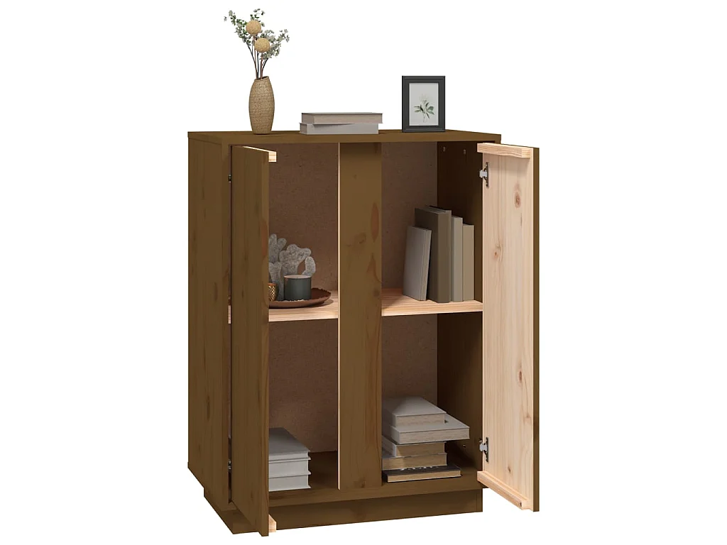 Sideboard Lowboard - Honigbraun 60x35x80 cm Massivholz Kiefer -RM61908