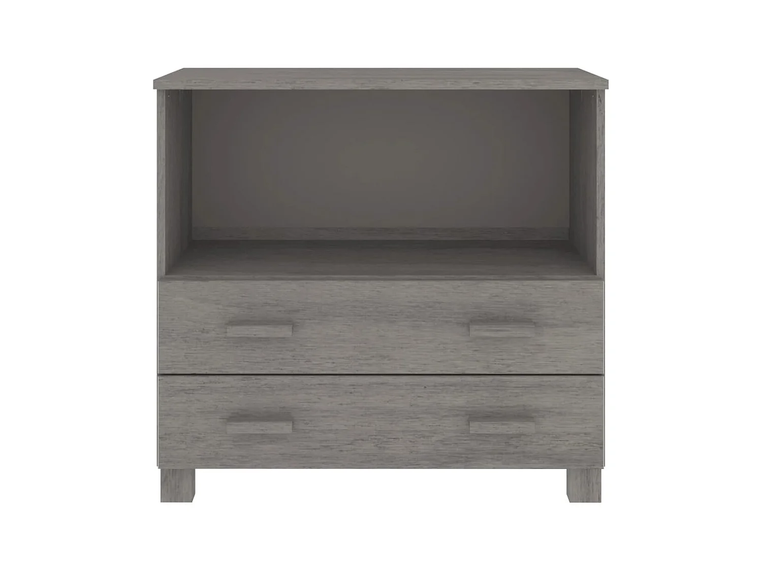 Sideboard Lowboard - HAMAR Hellgrau 85x35x80 cm Massivholz Kiefer -RM91755