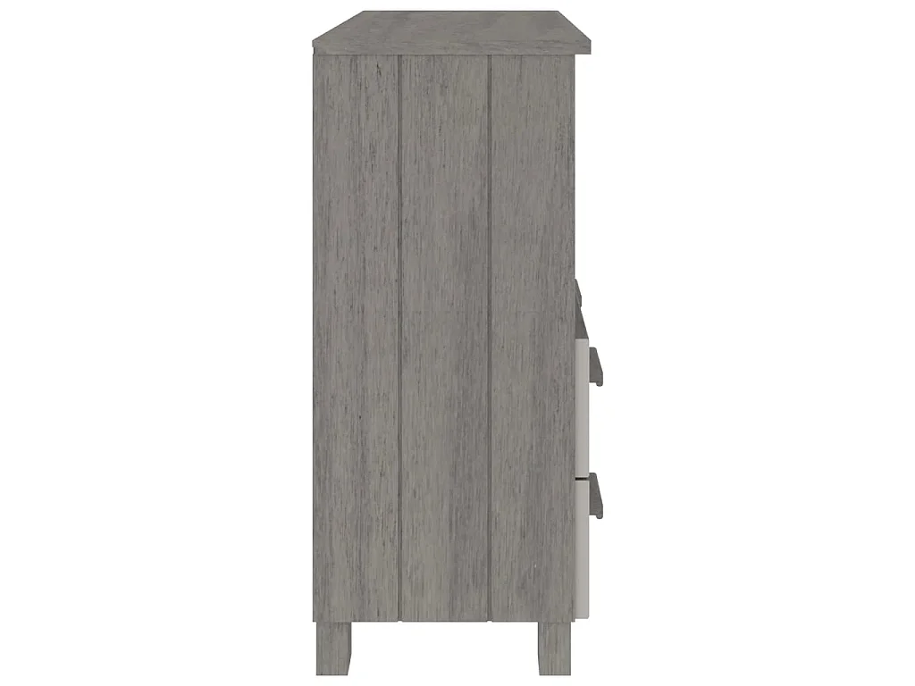 Sideboard Lowboard - HAMAR Hellgrau 85x35x80 cm Massivholz Kiefer -RM91755